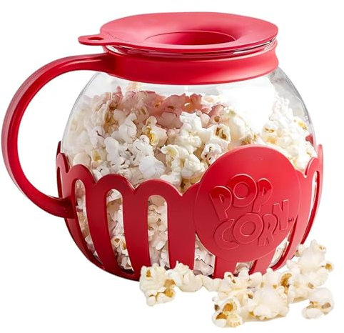Popcorn Maker, 2.13L Popcorn Jug Microwave, Popcorn Machine, Microwave Popcorn Popper,for Gatherings, Parties, Picnics,Pot Microwave Air Popcorn Snack,Red