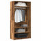 Willood Kleiderschrank Altholz-Optik 100x50x200cm Kleiderschrank, Garderobenschrank mit Stauraum, Schrank Mehrzweckschrank für Schlafzimmer, Flurschrank Offen, Holzwerkstoff 4 Böden