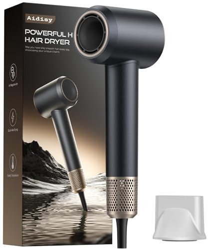 Aidisy Phon Capelli,Phon da Viaggio Potente, Piccolo asciugacapelli da viaggio, asciugacapelli ionico da viaggio 1500W Grigio