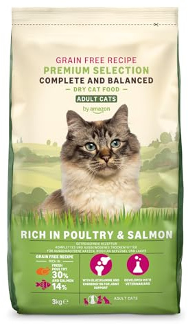 by Amazon Alimento seco para Gatos (Gatos Adultos) con salmón Fresco, 3 kg