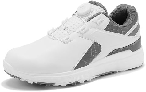 Sekiueo Vattentäta Golfskor Dam Professionell Spikeless Golf Skor Läder Halkfri för utomhussporter