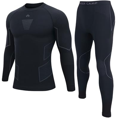 Ensemble de sous-vêtements Thermiques pour Homme - Long Maillot de Corps Thermique et caleçon Long - Respirant - Haut - sans Couture - sous-vêtements Fonctionnels pour Homme - pour Sports