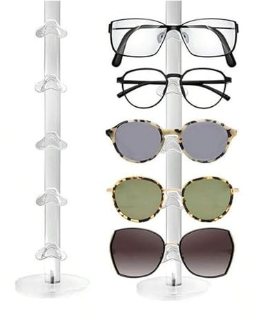 MUU Soporte organizador de gafas de sol, soporte para gafas, acrílico transparente para gabinete de gafas
