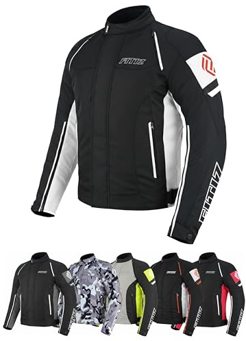 FITIZ Premium Motorcycle Jacket Men for Adventure/Touring with Cordura Textile Summer Winter Windproof Bike Jacket for Racing, Riding Removeable CE Approved Protections