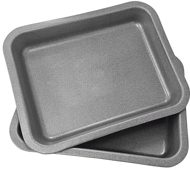 2X 23cm Superior Double Coated Non Stick Single Portion Oven Tray Roasting Pans Made in England