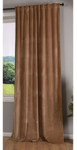 Gardinenbox Verdunkelung Tenda Milano in Velluto Opaco, Passanti, accorciabile, 100% Poliestere, Sabbia, 1 Stück HxB 235x135 cm