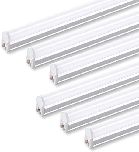 Barrina 6 Pack LED T5 Integrated Single Fixture, 4FT, 2200lm, 3000K (Warm White), 20W, Utility Shop Lights, Ceiling and Under Cabinet Light, ETL Listed, Grow Light with Built-in ON/Off Switch