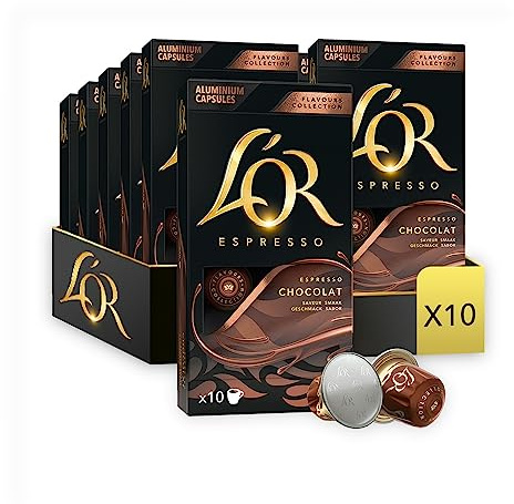 L'OR Flavours Espresso Cápsulas de Café Chocolate | Intensidad 8 | 100 Cápsulas Compatibles Nespresso (R)