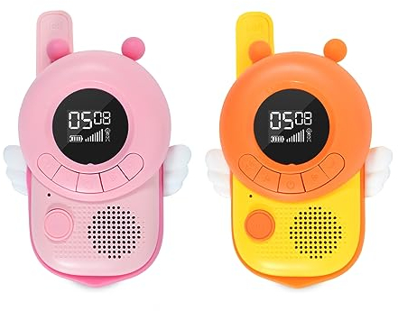 Uzoli Walkie Talkie bambini da 3 a 12 anni 20 canali 3 km di raggio d'azione walkie-talkie per avventura campeggio giochi per famiglia giocattolo come regalo di ritorno a scuola o di Natale - K22