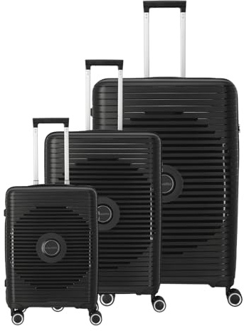 Travelite Hartschalen Kofferset 3teilig, 4 Rollen, ORBITA, Trolleys mit bruchsicherer Schale und praktischer Inneneinteilung, TSA Schloss, Koffer Größen L/M/S