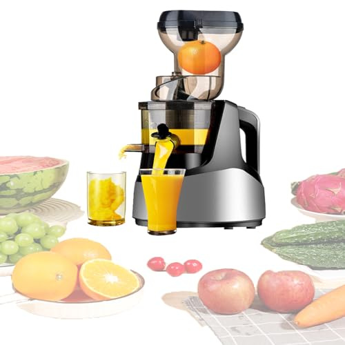 Centrifughe Per Succhi, Tramoggia Di Alimentazione Da 3,2 Per Frutta E Verdura Intere, Spremiagrumi In Acciaio Inox, Facili Da Pulire, Albero A Spirale A 7 Segmenti, 3 Filtri,Silver