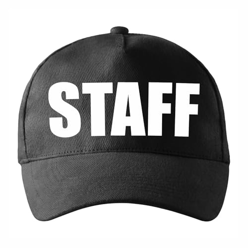 lepni.me Casquette STAFF Unisexe | Casquette de baseball avec texte STAFF audacieux | Chapeau de travail pour événements, sécurité, restauration, hôtellerie, bénévoles (Taille unique Noir Multicolore)