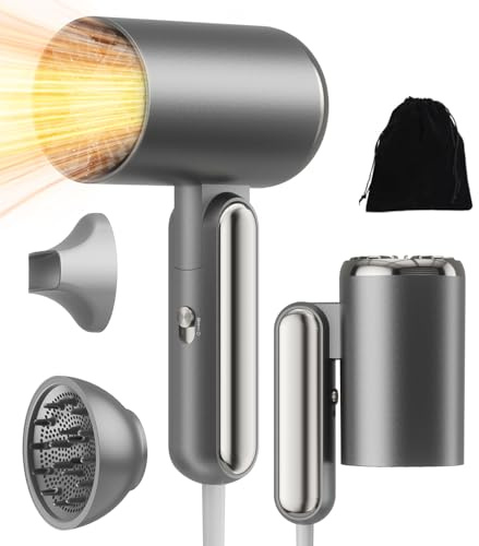 1800W Asciugacapelli Professionale con Diffusore e Concentratori, Atopskins Phon da Viaggio Phon Capelli Professionale con 2 Velocita, 200 Milioni di Asciugacapelli Ionico, per Salone e Casa,Spazzola