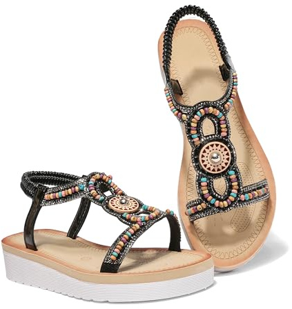 LUNATECH Summer Sandals For Women Flat Sandals Ladies Sandals Summer Shoes Dressy Casual Sandals Boho