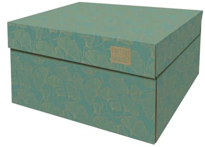 DDB Dutch Design Brand Aufbewahrungsbox mit Deckel – Aufbewahrungsboxen – FSC-zertifizierter, recycelbarer Karton (Größe: 38,9 x 31,8 x 21,1 cm) (Gorgeous Ginkgo)
