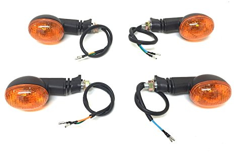 Mini Blinker Set 4 Stück Oval Vorne Hinten Links Rechts Universal passend für Motorrad Roller Quad E-Geprüft Aprilia, Honda, Suzuki, Kawasaki