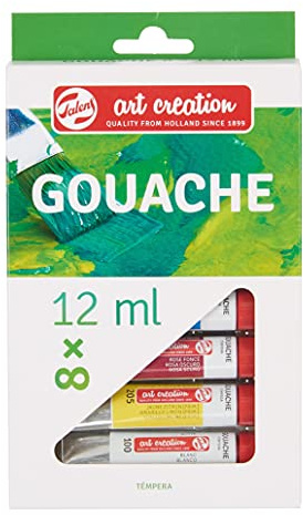 Talens Art Creation Gouache Set Iniziale con 8 Colori (tubetti da 12 ml) | Vernice per Adulti