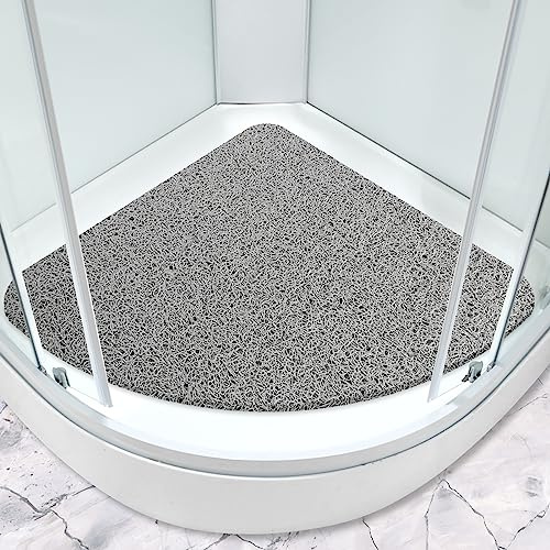 Tappetino da doccia angolare 80 x 80 cm, antiscivolo, anti muffa, tappetino da bagno in luffa, tappetino da bagno per doccia interna, quadrante curvo, tappetino da bagno per bagno, area umida con