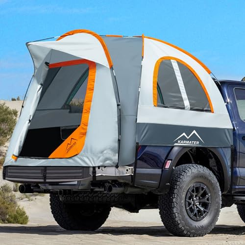 Pickup-LKW-Zelt, wasserdicht, PU2000 mm, für Camping, 1,5 - 1,8 m Bett, 2 Personen, mit doppelschichtigem Design-Fenster, tragbares Bettzelt, erweiterbares Dreieck-Sonnenschutz, Markise