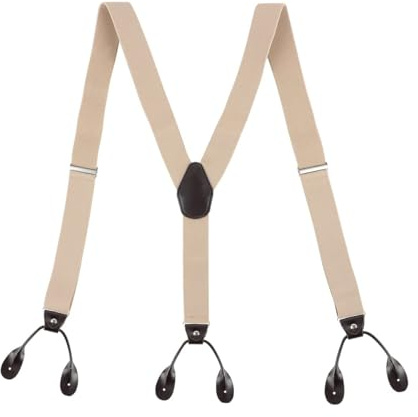 KLONKEE Tirantes para Hombre, 35mm Ancho Tirantes para Pantalones Hombre con 6 botones, Y forma Adjustable Elegante Caballero, Traje Business Boda Fiesta Accesorio