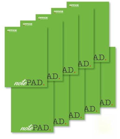 OFFICER PRODUCTS Notizblock A5 Kariert / 10er Packung - 10 Stück / 50 Blatt / 100 Seiten/Briefblock Notiz-Block Papierblock/für Schule und Büro/Oben Geklebt