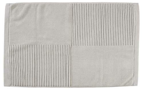 Zone Denmark Classic Badematte, Badteppich rutschfest, Duschvorleger fürs Badezimmer aus 100% Baumwolle, Waschbar, 80 x 50 cm, Soft Grey (Grau)