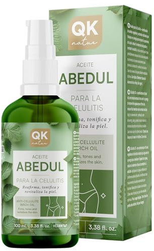 QKnatur - Björkolja mot Celluliter - 100 ml - Med naturliga extrakt - Tonar, stramar upp, återfuktar och revitaliserar huden - Förbättrar elasticiteten
