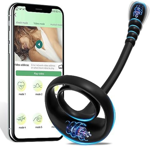 ChicLSQ Vibrierender Penisring, Prostatamassagegerät – 3-in-1-Prostatavibrator mit App-Steuerung, 10 Vibrationsmodi, Penisvibrator mit Butt Plug, Sexspielzeug für Männer für erwachsene Paare