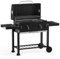 onlyfire Holzkohlegrill mit Deckel, Grill Grillwagen BBQ Smoker mit Rädern, Edelstahl Grillrost, Abdeckungen und Verstellbarer Kohlewanne, Großer Grill Holzkohle für Party, Camping
