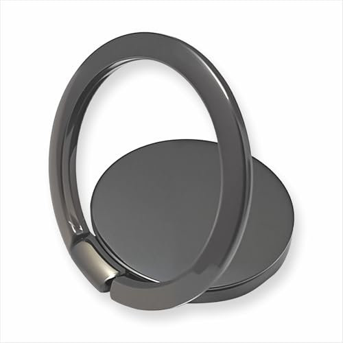 wilcractk Anillo Movil Dedo Magnético Giratorio Ultrafino de Metal, Soporte Práctico Ideal para Uso Diario y Visualización de Videos (Este Soporte no es Magnético) (Negro)