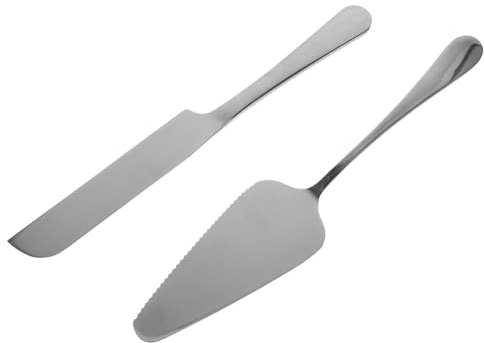 LABRIMP Cubiertos para Tartas Inoxidable Cuchillo Serrado y Espátula de Mango para Servir Pasteles Bodas y Fiestas Set y Fácil de Limpiar
