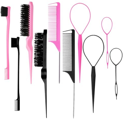 QEXUJOW Elastici e fermacoda,Set di 10 accessori per trecce a coda di cavallo, comprensivo di elastici e fermagli per capelli, adatto sia a donne che a ragazze