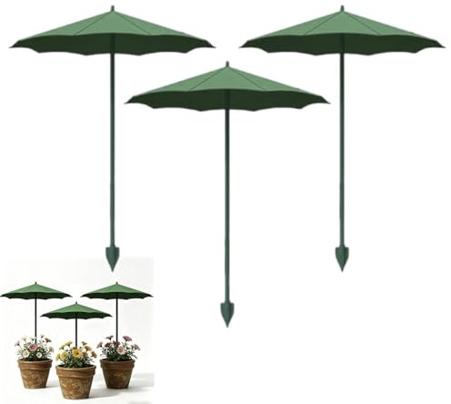 Generico 3 pezzi ombrellino per piante, parasole per piante da esterno, ombrello piccolos da sole per piantes con protezione UV, Ombrello Ombra Piantes per vaso, vasi da fiori(44cm)