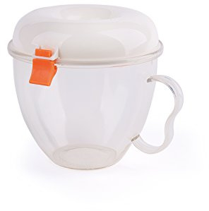 Excelsa Quick Cook Cuoci Pop Corn Microonde, TPX, Bianco con Dettagli Arancio, 15x15x15 cm
