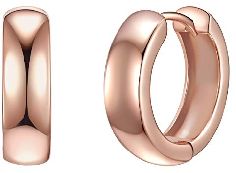 Rafaela Donata Damen Creolen aus 925/- Sterling Silber rosévergoldet - Silbercreolen Klappcreolen klassisch Rosegold