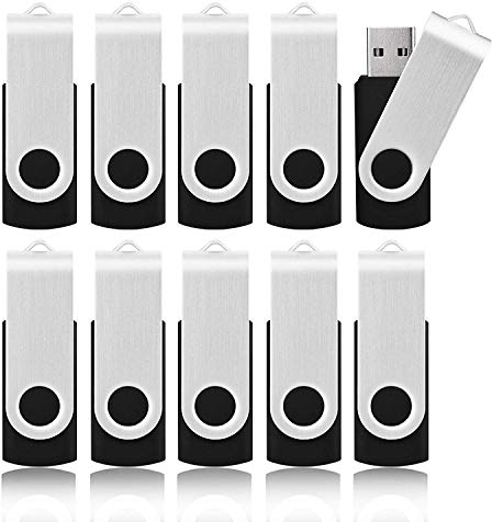 KOOTION USB Sticks 8GB 10er Pack Set Datenstick Memory Stick 10 STK Speichersticks 8G USB 2.0 10 Stück Flash Laufwerke Set Speicher Sticks USB Flash Drives Metall Stick Flash Bunt 8 Gbyte, Schwarz