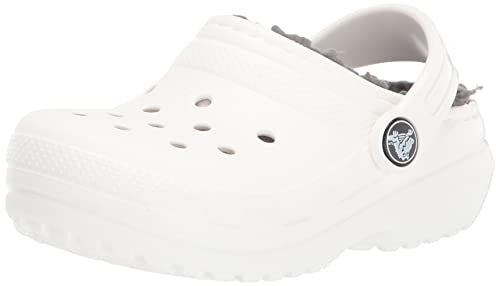Crocs Classic Lined Clog K Unisex - Bambini e ragazzi, White/Grey, 36/37 EU