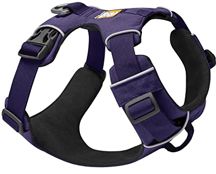 RUFFWEAR Front Range Reflective Y Harness, Adjustable Comfortable Padded Everyday Dog Walking Harness, No Pull, Size M, Purple Sage