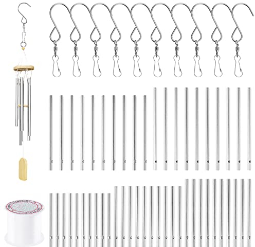 Swpeet Kit di 61 tubi e filo con ganci girevoli, campanelli a vento da appendere