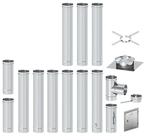 H&M Germany EW FU Edelstahl Sanierungsbausatz 12m Ø150mm 0,6mm Materialstärke Schornstein Kamin Einwandig Sanierung für gemauerten Kamin