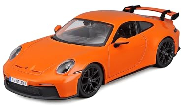 Bburago Porsche 911 GT3 (2021): Modellauto im Maßstab 1:24, Türen beweglich, orange (18-21104O)