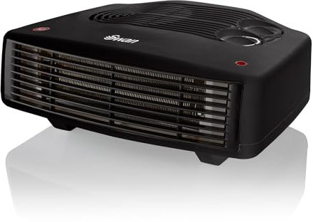 Swan SH27030N Horizontal Fan Heater with 2 Heat Settings, Adjustable Thermostat, 3000W, Black
