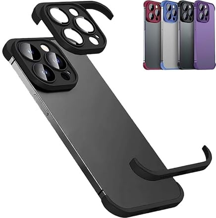 Coque antichoc à quatre coins sans bordure pour iPhone 16 15 14 13 Pro Max Plus avec protecteur d'objectif d'appareil photo, silicone souple de luxe coin protection bord coque fine et légère noir