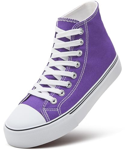 ZGR Womens High Top Canvas Sneakers,Lace-up Canvas Shoes,Casual Tennis Walking Shoes