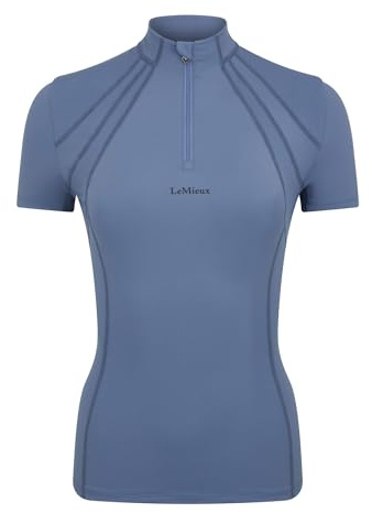 LeMieux Mia Mesh Base Layer – kortärmad damtopp – lätt – svettabsorberande – 360 stretch – ridsport, Isblå, 32
