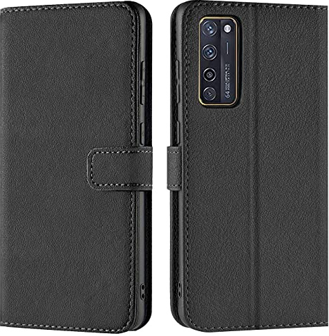 CoolGadget Handyhülle mit Kartenfach für ZTE Axon 20 Wallet Case, Brieftaschen Hülle aus Kunstleder mit Kartenfach, kompatibel mit ZTE Axon 20 (6,92 Zoll), Schwarz
