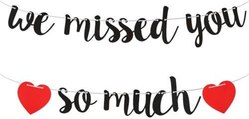 WeddHuis Striscione di Benvenuto, Banner 'Ci Sei Mancato Tanto', Decorazioni per Feste di Benvenuto, Riunioni Familiari, Lauree Militari, Ritorno di Amici