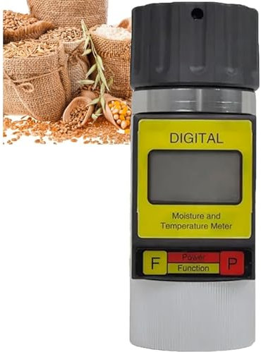 Testeur De Température D'humidité Des Grains, Humidimètre De Grains Portable, Avec Affichage Numérique Rétroéclairé, Affichage Automatique Du Grain, De La Température Et Du Calcul Moyen, Pour 24 Types