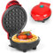 AHDXKUE Mini Waffle Maker Non-Stick Waffle Iron Machine, Mini Pancake Maker with Power/Ready Indicator Light Waffle Maker for Waffles, Sweet/Savoury Snacks Desserts, Red