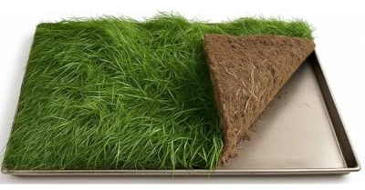 The Happy Hay Co. Mini-Meadow Real Grass Patch with Tray for Indoor Rabbits and Guinea Pigs - Living Turf 60x40cm - Natural Enrichment Play Area - UK Grown Fresh Grass